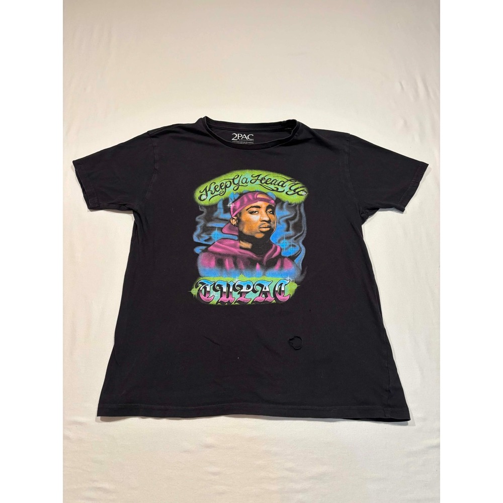 2Pac Tupac Shakur Keep Ya Head Up Graphic T-Shirt Black Bravado Mens‎ Medium